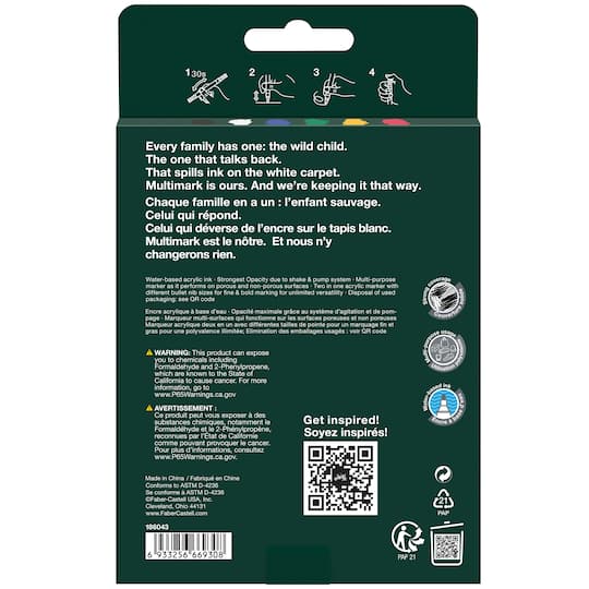 Faber-Castell® Primary Acrylic Paint Marker Set